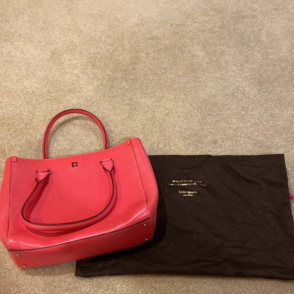 Pink Kate Spade tote with dust bag